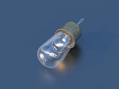 Essential Household Light Bulb With Transparent Glass And Metal Base Design 3d model