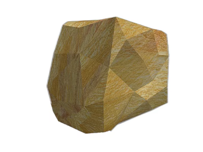 Natural Stone And Wood Polyhedral Block With Brown Yellow Wood Grain And Stone Texture 3d model