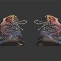 Modern Stylish Knit Sneakers with Red Laces and Blue Sole Texture Design