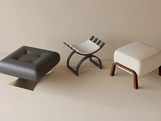 Modern Sofa Stool Shoe Changing Stool 3d model