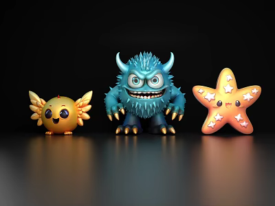 Colorful Cartoon Reptile Characters With Playful Shapes And Vibrant Designs 3d model Colorful Cartoon Reptile Characters With Playful Shapes And Vibrant Designs 3d model