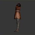 Brown Robe Outfit With Belt Open Sleeves Gray Pants And Brown Boots Mannequin