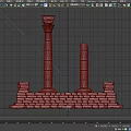 Detailed Ancient Classical Stone Architectural Components With Columns Pedestal And Steps