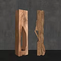 Modern Wooden Unique Shaped Floor Lamps With Hollow Design And Illuminated Light