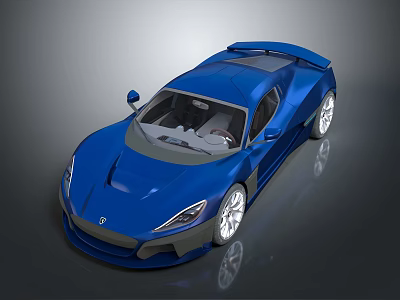 Sleek Blue Sports Car With Modern Aerodynamic Design And Silver Alloy Wheels 3d model