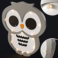 Cute Children's Bed With Owl Shaped Illuminated Decorative Light for Kids Bedroom