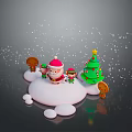 Christmas Themed Commercial Decoration Equipment With Santa Elf Tree And Gingerbread Man