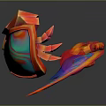 Colorful Futuristic Weapon With Intricate Flowing Texture And 3D Rendered Design