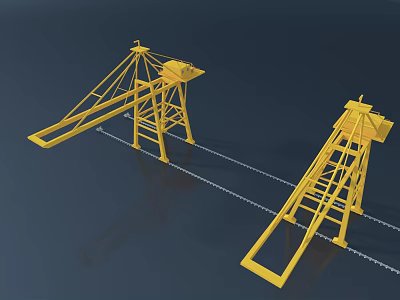 Yellow Industrial Cranes Heavy Duty Lifting Machinery For Construction And Industrial Use 3d model