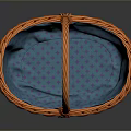 Orange Wicker Basket With Blue Lining And Sturdy Handle For Everyday Use