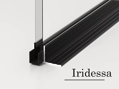 Iridessa Black Metal Decorative Strip With Glass Edge And Modern Design 3d model
