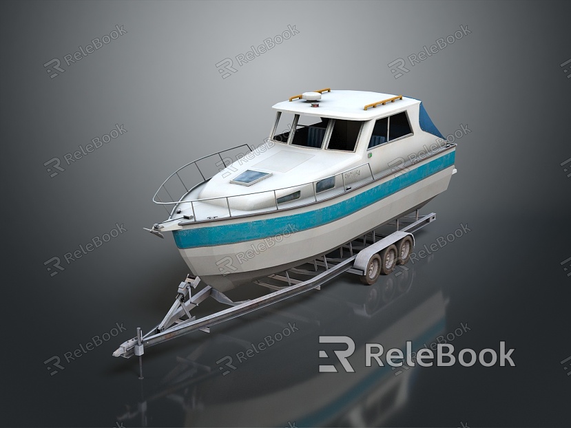 Modern Boat Small Boat Small Wooden Boat Fishing Boat Speedboat model