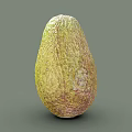 Fresh Ripe Avocado With Green Textured Skin Isolated On Gray Background