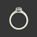 Elegant Minimalist Silver Ring With Large Transparent Gemstone And Small Surrounding Decorations