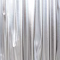 Silver Metallic Pleated Curtains with Shiny Surface and Various Decorative Display Styles