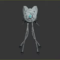 Sleek Metallic Mechanical Device With Multi Legged Structure And Circular Core