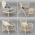 Rattan Single Sofa In Various Stylish Designs With Comfortable Cushions For Home Decor