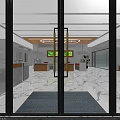 Bank of China Modern Building With Glass Facade And Storefront Entrance In Urban Square