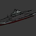 Modern Aircraft Carrier With Flight Deck And Fighter Jets On Board