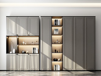 Simple European Storage Cabinet Display Cabinet Wine Cabinet Decorative Cabinet 3d model