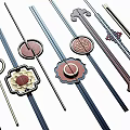 New Chinese Handle Long Handle 3d model