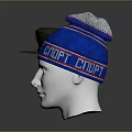 Green Military Hat With Red Star And Blue Knit Cap With SPOPT GOR Text