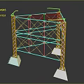 Sturdy Metal Truss Structure With Cross Metal Bars And Base Supports