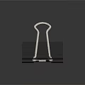 Sturdy Metallic Silver Paperclip Holding Black Folder Desk Office Stationery Supplies Organizer