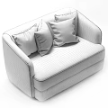 Elegant Modern Gray Striped Single Sofa With Soft Pillows Armrests And Cozy Design