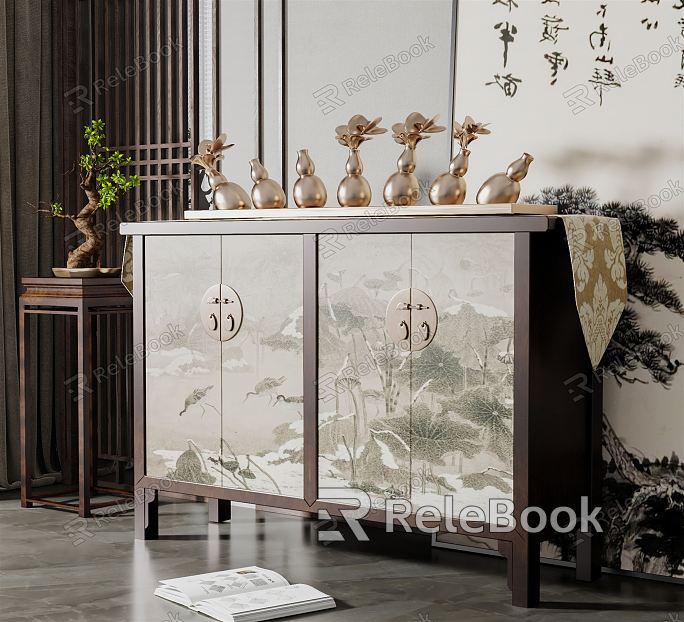 New Chinese-style Entrance Cabinet model