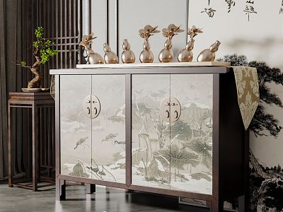 New Chinese-style Entrance Cabinet model