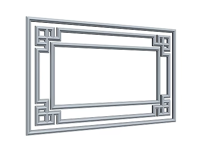 Traditional Chinese Carved Frame Design With Symmetric Geometric Patterns And Decorative Borders 3d model