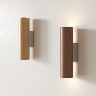 Modern solid wood wall lamp 3d model