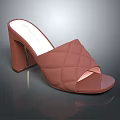 Women's Brown Quilted Block Heel Mules With Diamond Pattern And Stylish Design