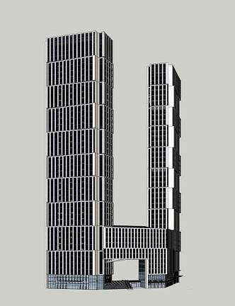 modern high-rise office building 3d model