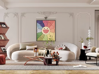 Jane European living room home living room 3d model