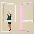 White and Pink Standing Photo Frames as Stylish Selfie Spot for Taking