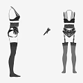 Sexy Women Lingerie Clothing Set With Bralette Panty Garter Belt Stockings And Gloves