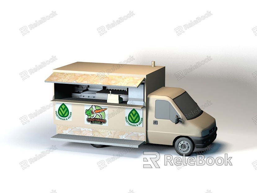 Food Truck Vans Mobile Dining Car Small Truck model