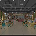 Indoor Playground With Colorful Decorations Swings Slides Candy Shop Toy Shelves Tables And Chairs