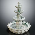 Multi Tiered Stone Garden Water Fountain With Classic Design And Decorative Base