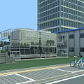 Modern Industrial Equipment Workshop With Glass Structure And Display Area