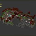 Traditional Chinese Architecture Design With Red Roof White Walls And Courtyard Layout