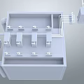 Industrial Equipment Modular Structure With Multiple Mechanical Components And Piping System