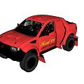 Red Road 66 Race Car Speeding On Track With Off Road Design