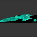 Futuristic High Tech Equipment With Aerodynamic Teal Glowing Structure Design