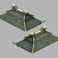 Traditional Chinese Architecture Roof Components Featuring Green Tiles Ornate Eaves And Double Design