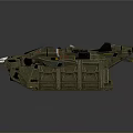 Green Armored Sci Fi Military Vehicle With Multiple Thrusters And Detailed Structure 3d model