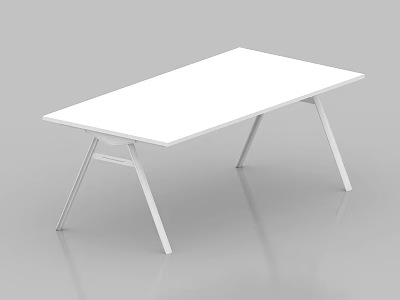 Modern Conference Room Interior With White Rectangular Table And Simple Legs 3d model