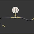 Flexible Purple Hose with Pressure Gauge and Brass Fittings for Industrial Applications